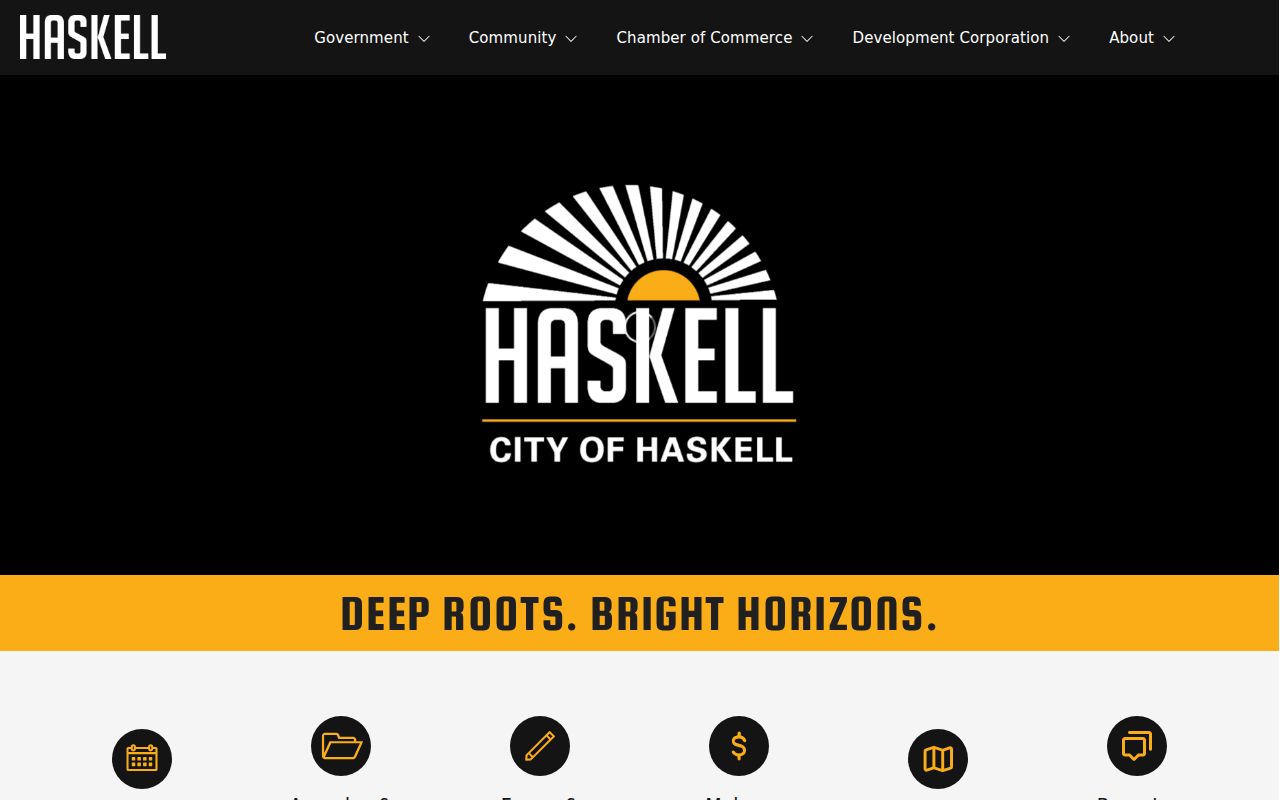 Haskell warrant records research showing the official city contact page