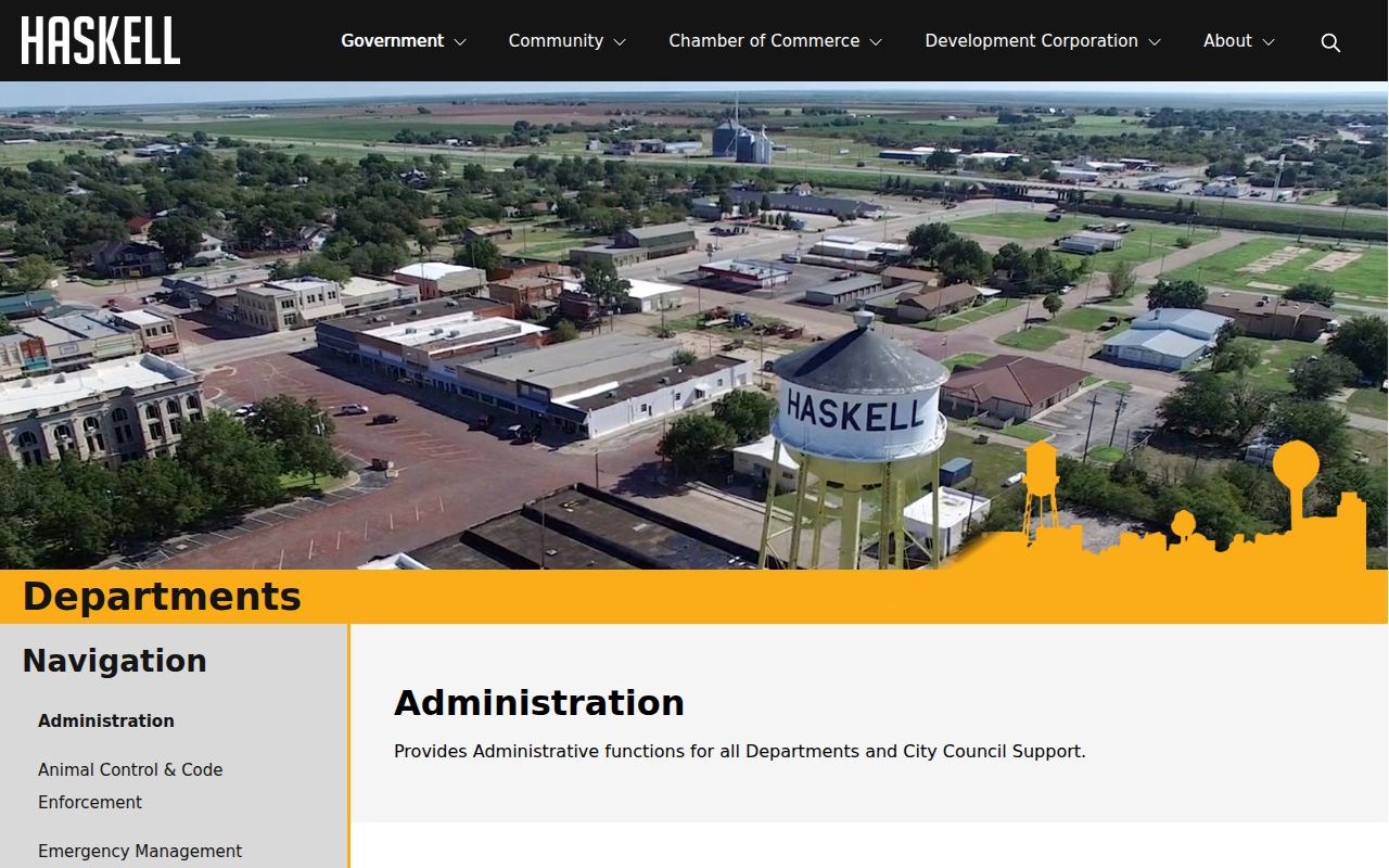 Haskell County municipal warrant research showing Haskell city department contacts