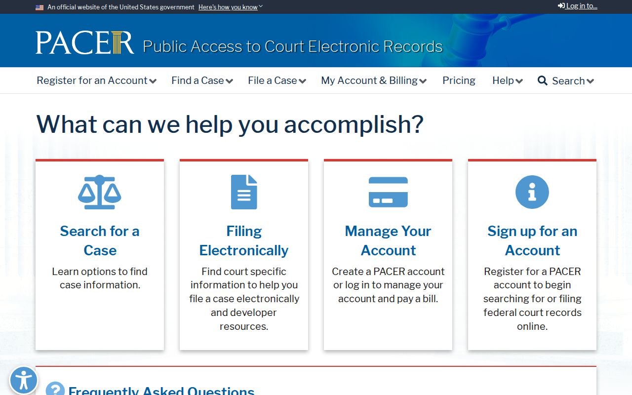 Haskell County most wanted research showing the federal docket access page