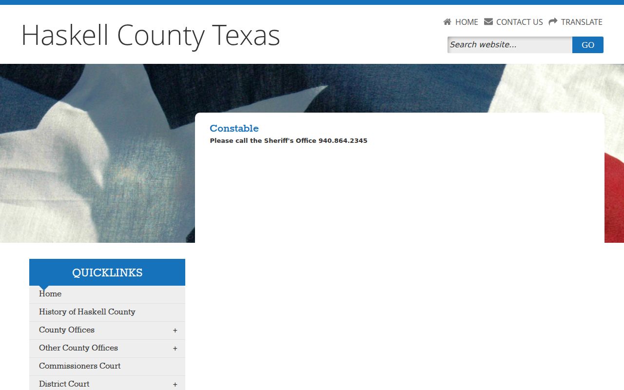 Haskell County warrant records research showing the Constable referral to the Sheriff