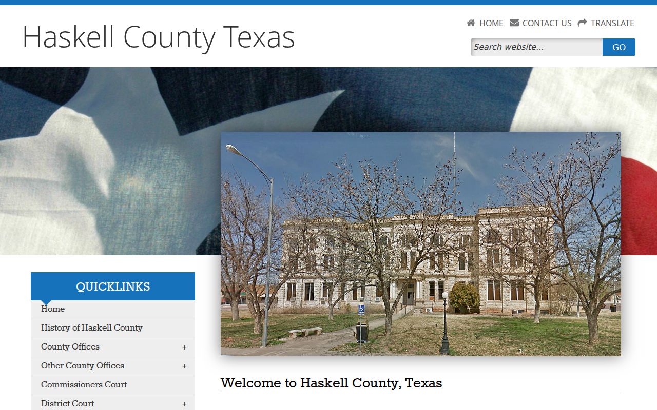 Haskell County warrant records research showing the county courthouse location